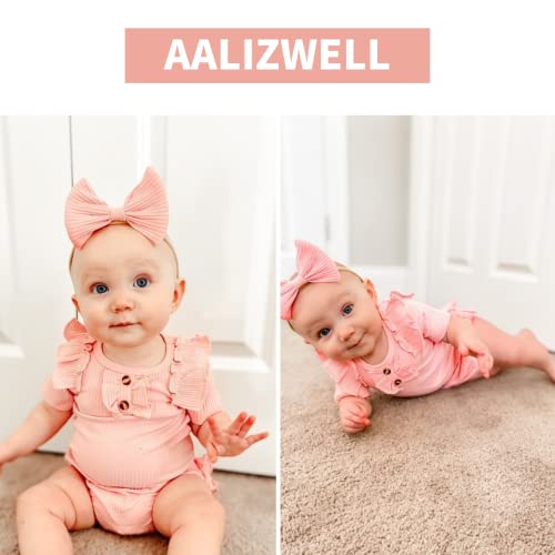 Aalizzwell 3 - 6 Months Infant Girls Clothes Short Sleeve Bloomer Shorts Ribbed Summer Outfit Olive Green